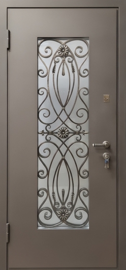 Дверь входная металлическая стеклом и ковкой Дверь входная металлическая стеклом и ковкой