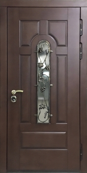 Дверь с терморазрывом с ковкой и стеклом Дверь с терморазрывом с ковкой и стеклом