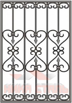 Кованая решетка на окно КР 18 Кованая решетка на окно КР 18