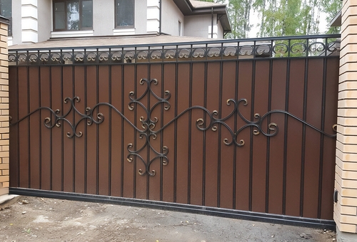 Откатные кованые ворота Откатные кованые ворота